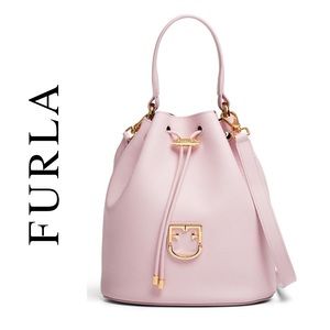 Furla Corona Drawstring Bucket Bag EUC